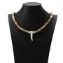 Fstrend Beads Necklace Coconut Shell Horn Pendant Brown Natural Beaded Handmade Necklace Jewelry for Women and Men (Brown) Fstrend Beads Necklace Coconut Shell Horn Pendant Brown Natural Beaded Handmade Necklace Jewelry for Women and Men (Brown)