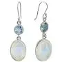 YoTreasure Moonstone Blue Topaz 925 Sterling Silver Dangle Earrings Jewelry YoTreasure Moonstone Blue Topaz 925 Sterling Silver Dangle Earrings Jewelry