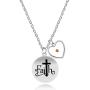 Uloveido Stainless Steel Faith Cross Necklace & Jesus Loves Me Christian Necklace with Mustard Seed Charms Religious Jewelry Y1001