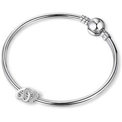 MZC Jewelry Double Heart Charm Beads for European Charms Bracelets Necklace