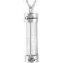 Silver Hourglass Glass Urn Necklace for Ashes Cremation Pendant Memorial Jewelry dad mom