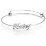 MANZHEN Custom Name Bracelet Adjustable Wire Bangle Personalized Jewelry for Women