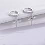 AmorAime 925 Sterling Silver Earrings for Women Birthstone Heart Earrings for Girls Dangle Cross Earrings Mom Gifts for Mothers Day, Anniversary or Birthday for Teen Girls