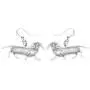 NEWEI Plated Alloy Antique Gold Miniature Dachshund Dog Earrings For Women Girls Drop Dangle Charm Pet Jewelry Gifts