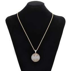 KMASAL Jewelry Hip Hop Iced Out Bat Pendant Gold Plated Lab Diamond Necklace with Rope Chain for Men Women