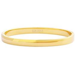Edforce Stainless Steel Womens 18k Gold Plated Stackable Bangle Bracelet Hinged Oval-Shape Slip-On, (58mm x 49mm)