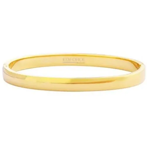 Edforce Stainless Steel Womens 18k Gold Plated Stackable Bangle Bracelet Hinged Oval-Shape Slip-On, (58mm x 49mm) Edforce Stainless Steel Womens 18k Gold Plated Stackable Bangle Bracelet Hinged Oval-Shape Slip-On, (58mm x 49mm)
