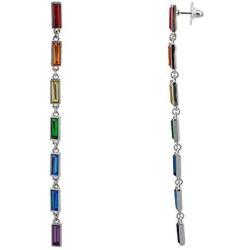 Nicole Miller New York Baguette Linear Earrings Rainbow