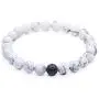 Couples His and Hers Bracelet Lava Beads White Howlite 8mm Beads 7.1''&7.5'' Couples His and Hers Bracelet Lava Beads White Howlite 8mm Beads 7.1''&7.5''
