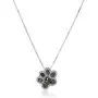 Sterling Silver Black and White Diamond Dog Paw Pendant Necklace (1/10 cttw), 18'' Sterling Silver Black and White Diamond Dog Paw Pendant Necklace (1/10 cttw), 18''