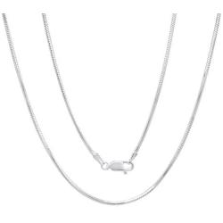 Verona Jewelers Sterling Silver 1MM, 1.5MM Italian 8 Sided Diamond Cut Snake Necklace Chain- Diamond Cut Silver Necklace, 925 Sterling Silver Necklace, Necklace for Pendants,
