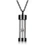 PiercingJ Personalized Custom Time Memory Hourglass Glass Pendant Cremation Necklace Stainless Steel Urn Necklace for Ashes Eternal Infinity Cremation Keepsake Memorial Jewelry