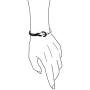 Infinity Love Knot Bangle Bracelet for Women for Girlfriend Two Tone Black Genuine Leather Silver Tone Stainless Steel