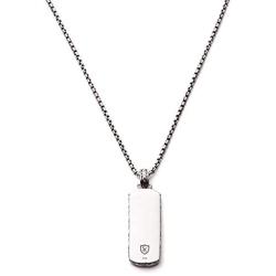 Scott Kay Sterling Silver Black Onyx Dog Tag on 26'' Easywear Box Chain