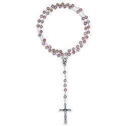 Catholic Birthstone Rosary | Italian Crystal Beads | 12 Colors | Perfect Gift for Anytime of the Year | Christian Jewelry (February - Purple Amethyst)
