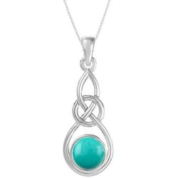 Moonstone Turquoise Labradorite Lapis Pendant Necklace Celtic Knot with 18 Inches Chain