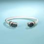 UNY Stainless Steel Cuff Bangles Crystal Mosaic Bracelet Bangle for Women Fashion Jewelry BR75854