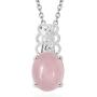 Shop LC Delivering Joy 925 Sterling Silver Rose Quartz Chain Pendant Necklace Fashion Jewelry for Women 18''