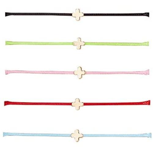 AOASK 5 PCS Friendship Bracelet Gift Card - Braided Wish Rope Bracelet Jewelry Charm Bracelet for Couple