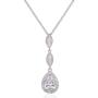 Wordless Love Teardrop Pear Shape CZ Necklace Pierced Earrings Women Wedding Jewelry Sets