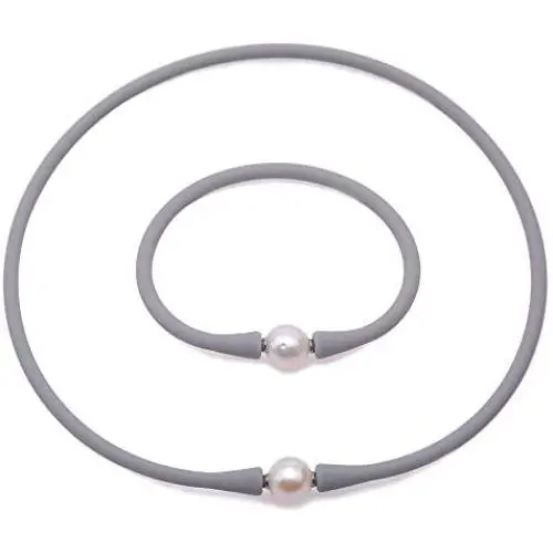 JYX JEWELRY Pearl Necklace Bracelet Set Special 11-11.5mm Pearl Silicone Necklace and Bracelet JYX JEWELRY Pearl Necklace Bracelet Set Special 11-11.5mm Pearl Silicone Necklace and Bracelet