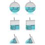 9 Pairs Marble Turquoise Stud Earrings Set Dainty Square Circle Triangle Shape Earrings Cut Brushed Finish Fine Earrings for Women Girls Jewelry