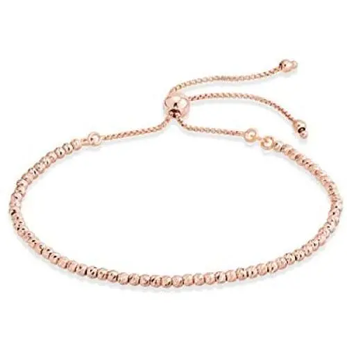Miabella 925 Sterling Silver Diamond-Cut Adjustable Bolo 2.5mm Bead Bracelet for Women, Handmade Italian Beaded Ball Chain Bracelet, Choice White, Yellow or Rose Miabella 925 Sterling Silver Diamond-Cut Adjustable Bolo 2.5mm Bead Bracelet for Women, Handmade Italian Beaded Ball Chain Bracelet, Choice White, Yellow or Rose
