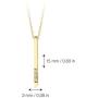 Gelin 14k Solid Gold 0,01 ct Genuine Diamond Vertical Bar Pendant Chain Necklace for Women, 18'' - Minimalist Jewelry for Women