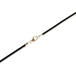Moneta Jewelry Black Genuine Leather Necklace, Sterling Silver Clasp, 16 to 30 Inch Cord Made in USA
