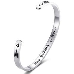 osea Bracelets for Women Personalized Gifts - Engraved Quote Inspirational Bracelet Birthday for Best Friend, Daughter, Son, Sister, Niece, Mom, Coworkers, Stainless Steel Jewelry