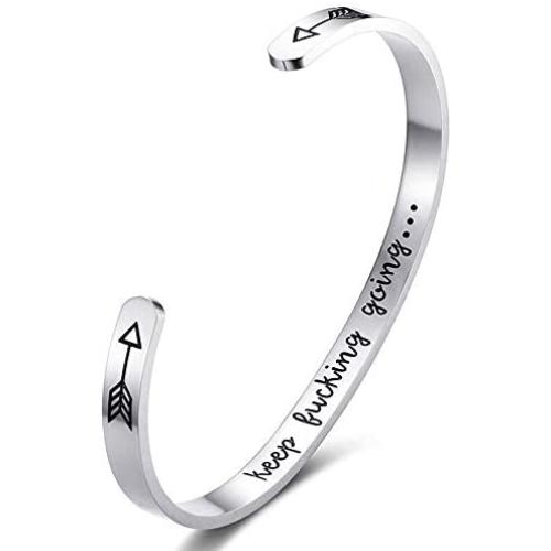 osea Bracelets for Women Personalized Gifts - Engraved Quote Inspirational Bracelet Birthday for Best Friend, Daughter, Son, Sister, Niece, Mom, Coworkers, Stainless Steel Jewelry
