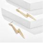 Cathercing Punk Gold Lightning Bolt Dangle Earrings for Women Teen Girls Thick Gold Earrings Large Hypoallergenic Statement Earrings Fashion Jewelry Daily Gift for Her