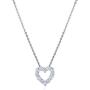 BERRICLE Rhodium Plated Sterling Silver Cubic Zirconia CZ Open Heart Bridal Bridesmaid Fashion Necklace and Earrings Set