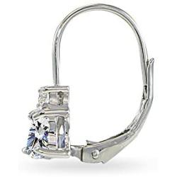 Sterling Silver Trillion-Cut Leverback Drop Earrings Made with Swarovski Zirconia