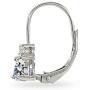Sterling Silver Trillion-Cut Leverback Drop Earrings Made with Swarovski Zirconia
