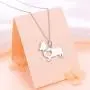 FLYOW 925 Sterling Silver Hollow Heart Husky Corgi Dog Pendant Necklace Jewelry for Women Girls Birthday Gift, 18''