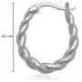 Highstreet Sterling Silver plated 20mm small hoop earrings for women | twisted polished design | easy and light to wear| Hypoallergenic