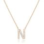 PAVOI 14K Yellow Gold Plated Cubic Zirconia Initial Necklace | Letter Necklaces for Women