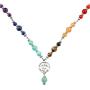 Nupuyai Chakra Necklace for Unisex, Energy Charms Healing Stone Pendant with Chain 23.5'' Adjustable