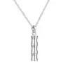 Solid Sterling Silver Unisex Bamboo Shape Vertical Stick Pendant Necklace 18''+2'' Extender Solid Sterling Silver Unisex Bamboo Shape Vertical Stick Pendant Necklace 18''+2'' Extender