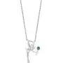 Jewelili Enchanted Disney Fine Jewelry Sterling Silver with Emerald Diamond Accent Tinker Bell Pendant Jewelili Enchanted Disney Fine Jewelry Sterling Silver with Emerald Diamond Accent Tinker Bell Pendant