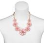 Lux Accessories Pave Flower Bib Statement Floral Chain Necklace