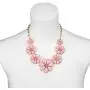 Lux Accessories Pave Flower Bib Statement Floral Chain Necklace