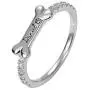 AILIN Jewelry 925 Sterling Silver Personalized Bone Shaped Name Ring Paw Printed Halo Dainty Ring Puppy Jewelry Pet Lover Rings