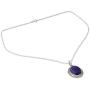 NOVICA Lapis Lazuli .925 Sterling Silver Oval Pendant Necklace, 18'' True Clarity