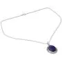 NOVICA Lapis Lazuli .925 Sterling Silver Oval Pendant Necklace, 18'' True Clarity NOVICA Lapis Lazuli .925 Sterling Silver Oval Pendant Necklace, 18'' True Clarity