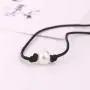 KWHY Single White Pearl Choker Necklace with Three Beads Freshwater Pearls Choker Necklace on Genuine Leather Cord Knotted Jewelry for Women Girls