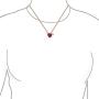 Valentine Red Cubic Zirconia CZ Devil Heart Shape Pendant Necklace For Women 925 Sterling Silver 16 Inch