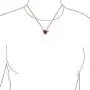 Valentine Red Cubic Zirconia CZ Devil Heart Shape Pendant Necklace For Women 925 Sterling Silver 16 Inch