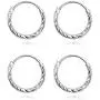 2 Pair Set Sterling Silver Diamond-Cut Tiny Small Endless Thin Round Unisex Hoop Earrings for Men Women Choose Size & Color 2 Pair Set Sterling Silver Diamond-Cut Tiny Small Endless Thin Round Unisex Hoop Earrings for Men Women Choose Size & Color